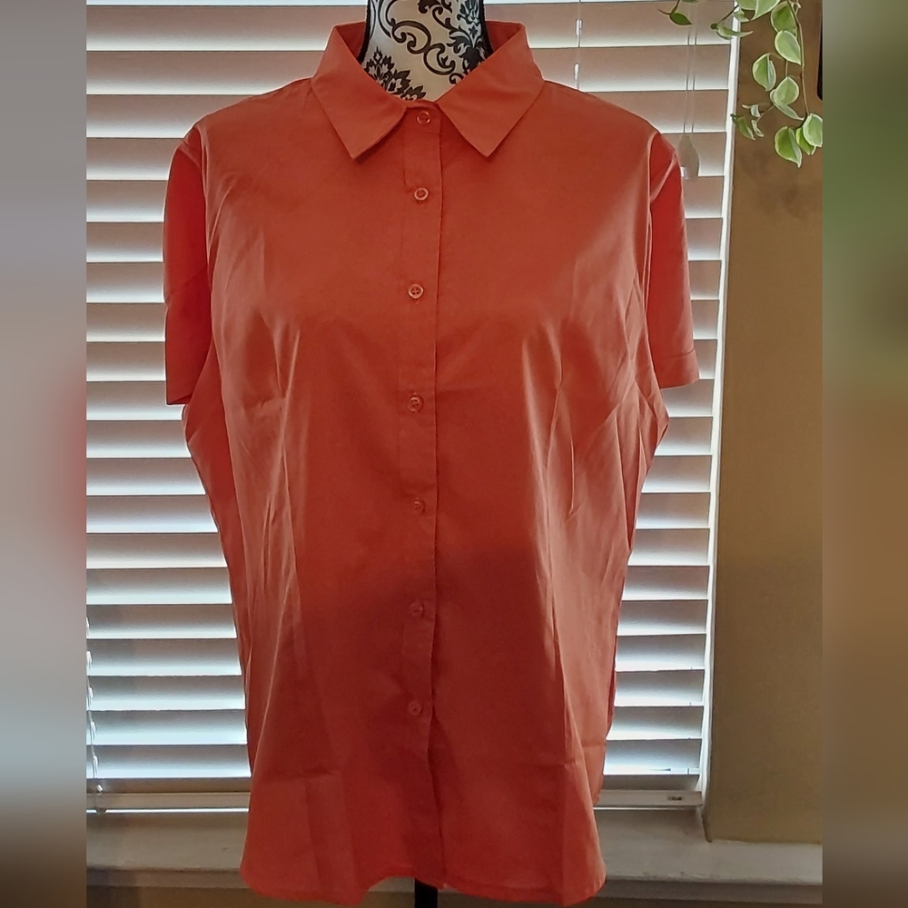 Atniewhi Short Sleeved‎ Blouse - Orange *NWOT*